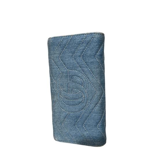 NWT Gucci Marmont Denim Pearl Zippy Wallet Limited Edition Preppy Denim Glam - Picture 11 of 13